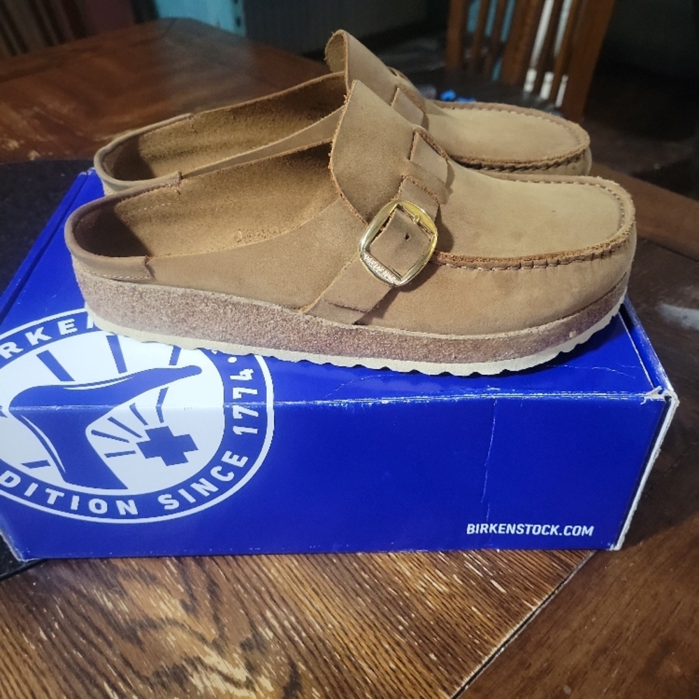 Birkenstock Brown Suede Clogs